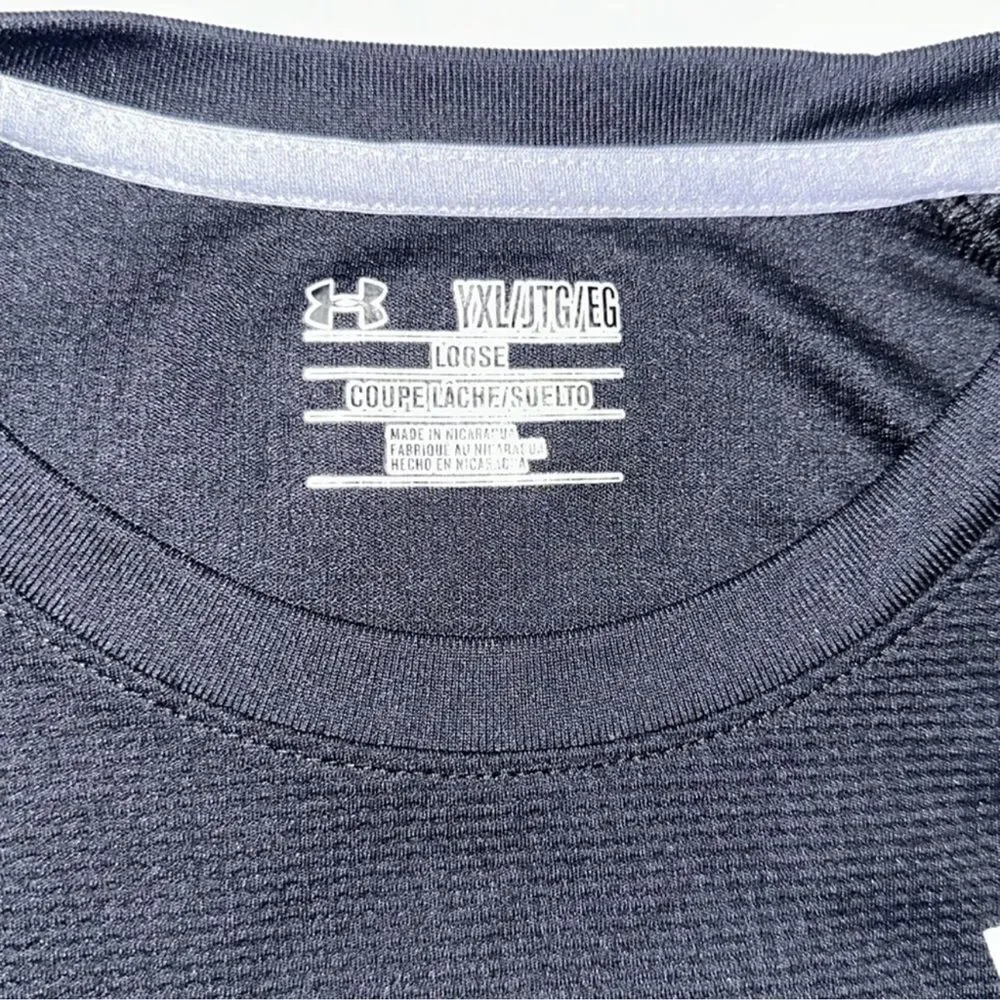 Under Armour YXL Black Crew Long Sleeve Athletic Thermal Jersey Loose Fit